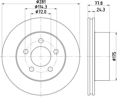 HELLA PAGID 8DD 355 125-371 - Тормозной диск autosila-amz.com