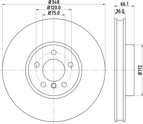 HELLA PAGID 8DD 355 120-891 - Тормозной диск autosila-amz.com