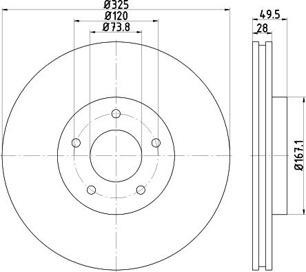 HELLA PAGID 8DD 355 123-052 - Тормозной диск autosila-amz.com