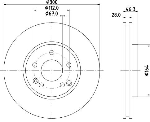 HELLA PAGID 8DD 355 123-811 - Тормозной диск autosila-amz.com