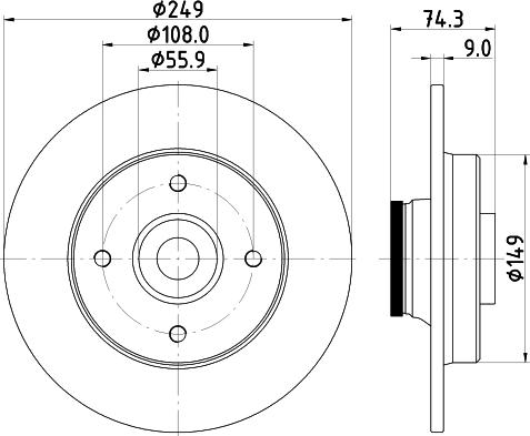 HELLA PAGID 8DD 355 123-301 - Тормозной диск autosila-amz.com