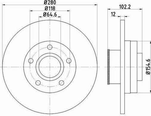 HELLA PAGID 8DD 355 113-401 - Тормозной диск autosila-amz.com