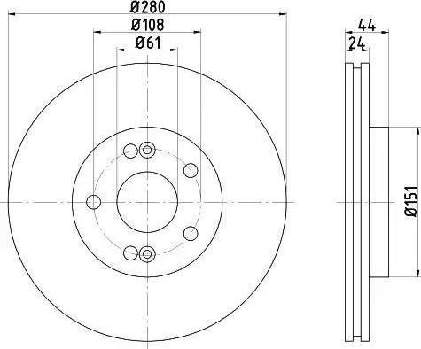 HELLA PAGID 8DD 355 108-631 - Тормозной диск autosila-amz.com