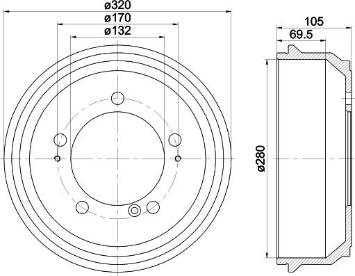 HELLA PAGID 8DT 355 300-631 - Тормозной барабан autosila-amz.com