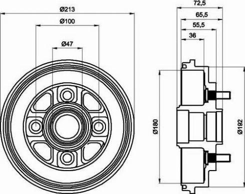 HELLA PAGID 8DT 355 300-281 - Тормозной барабан autosila-amz.com