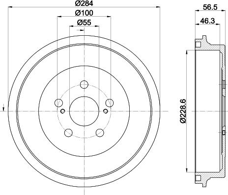 HELLA PAGID 8DT355303091 - Тормозной барабан autosila-amz.com