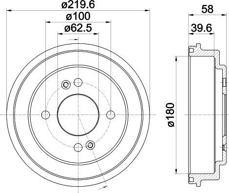 HELLA PAGID 8DT 355 303-031 - Тормозной барабан autosila-amz.com