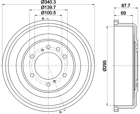 HELLA PAGID 8DT 355 302-621 - Тормозной барабан autosila-amz.com