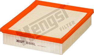 Hengst Filter E686L - Воздушный фильтр, двигатель autosila-amz.com