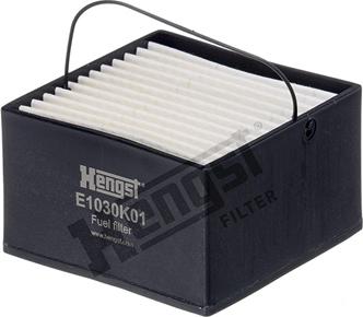 Hengst Filter E1030K01 - Фильтр топливный MAN сепаратора квадратный (88х88х55мм для SEPAR2000/10 с подогревом) HENGST autosila-amz.com
