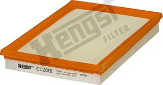 Hengst Filter E1208L - Воздушный фильтр, двигатель autosila-amz.com