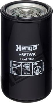Hengst Filter H687WK - Топливный фильтр autosila-amz.com