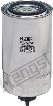 Hengst Filter H70WK09 - Фильтр топливный IVECO EuSORL,EuroTech,Trakker грубой очистки (М14х1.5мм,со сливом) HENGST autosila-amz.com