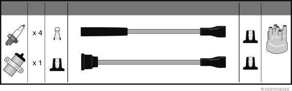 Herth+Buss Jakoparts J5388004 - Комплект проводов зажигания autosila-amz.com