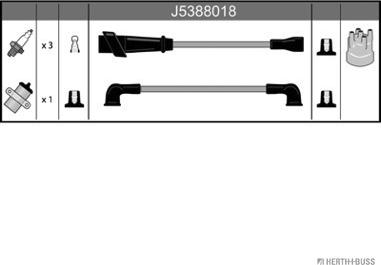 Herth+Buss Jakoparts J5388018 - Комплект проводов зажигания autosila-amz.com