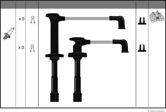 Herth+Buss Jakoparts J5383011 - Комплект проводов зажигания autosila-amz.com