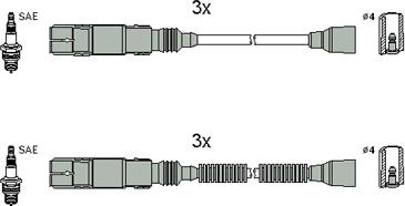 Hitachi 134952 - Комплект проводов зажигания autosila-amz.com