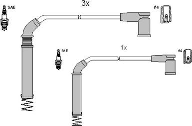 Hitachi 134964 - Комплект проводов зажигания autosila-amz.com