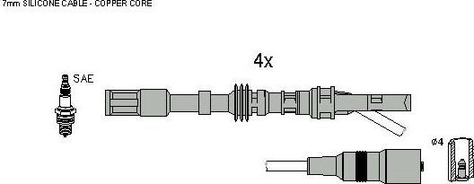 Hitachi 134134 - Комплект проводов зажигания autosila-amz.com