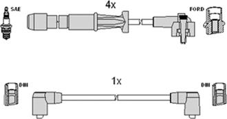 Hitachi 134339 - Комплект проводов зажигания autosila-amz.com