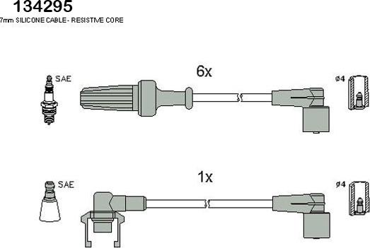 Hitachi 134295 - Комплект проводов зажигания autosila-amz.com