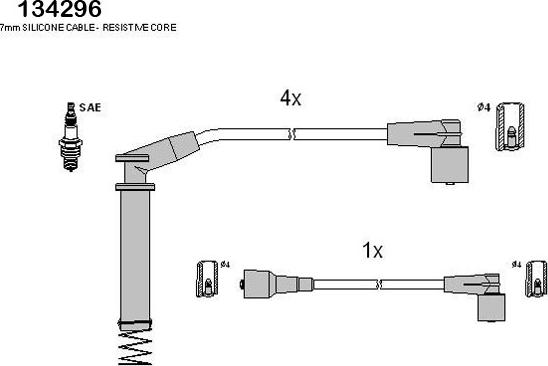 Hitachi 134296 - Комплект проводов зажигания autosila-amz.com