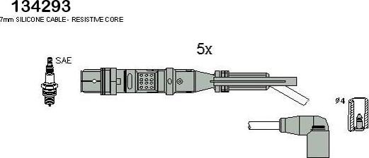 Hitachi 134293 - Комплект проводов зажигания autosila-amz.com