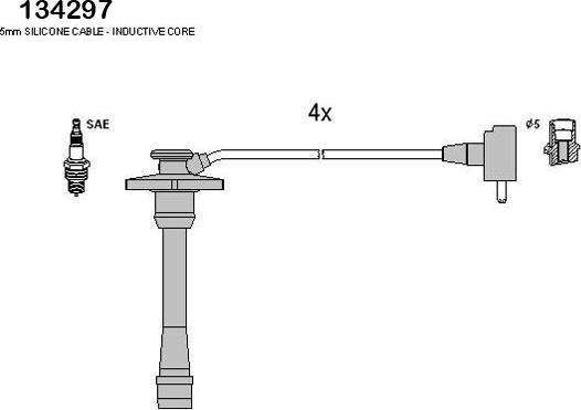 Hitachi 134297 - Комплект проводов зажигания autosila-amz.com