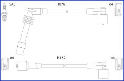 Hitachi 134246 - Комплект проводов зажигания autosila-amz.com