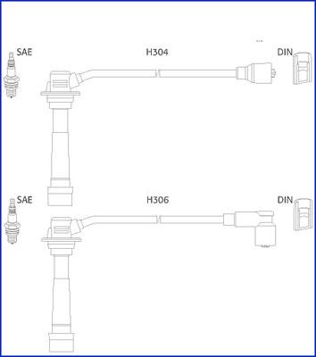 Hitachi 134242 - Комплект проводов зажигания autosila-amz.com