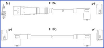 Hitachi 134711 - Провода в/вольтн. компл. VW Polo 95- autosila-amz.com