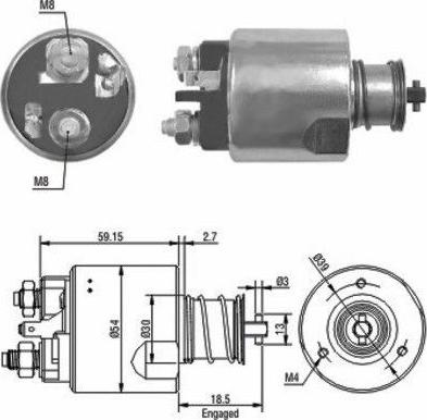 Hoffer 46087 - Тяговое реле, соленоид, стартер autosila-amz.com