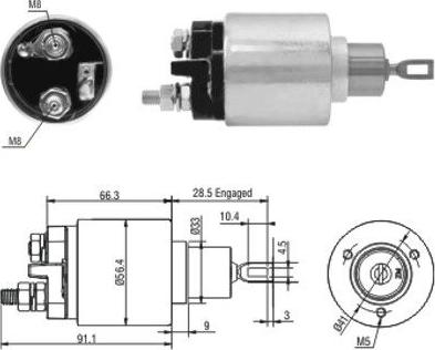 Hoffer 46033 - Тяговое реле, соленоид, стартер autosila-amz.com