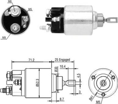 Hoffer 46154 - Тяговое реле, соленоид, стартер autosila-amz.com