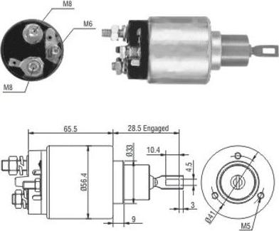 Hoffer 46164 - Тяговое реле, соленоид, стартер autosila-amz.com