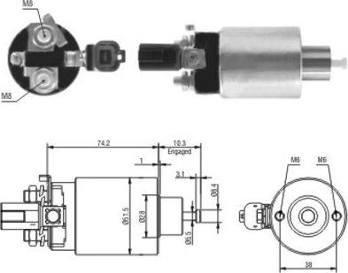 Hoffer 46161 - Тяговое реле, соленоид, стартер autosila-amz.com