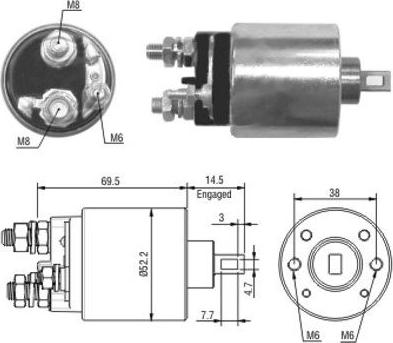 Hoffer 46122 - Тяговое реле, соленоид, стартер autosila-amz.com