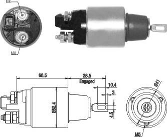 Hoffer 46265 - Тяговое реле, соленоид, стартер autosila-amz.com