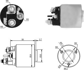 Hoffer 6646288 - Тяговое реле, соленоид, стартер autosila-amz.com