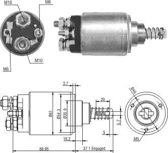 Hoffer 6646272 - Тяговое реле, соленоид, стартер autosila-amz.com