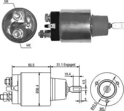 Hoffer 6646066 - Тяговое реле, соленоид, стартер autosila-amz.com