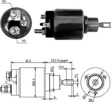 Hoffer 6646068 - Тяговое реле, соленоид, стартер autosila-amz.com