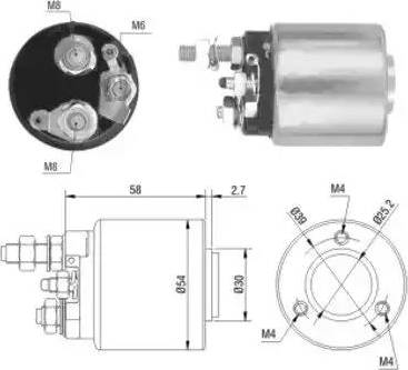 Hoffer 6646008 - Тяговое реле, соленоид, стартер autosila-amz.com