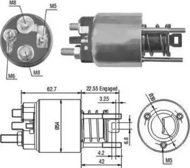 Hoffer 6646080 - Тяговое реле, соленоид, стартер autosila-amz.com