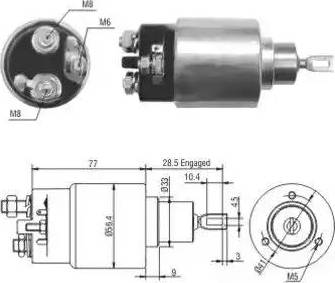 Hoffer 6646028 - Тяговое реле, соленоид, стартер autosila-amz.com