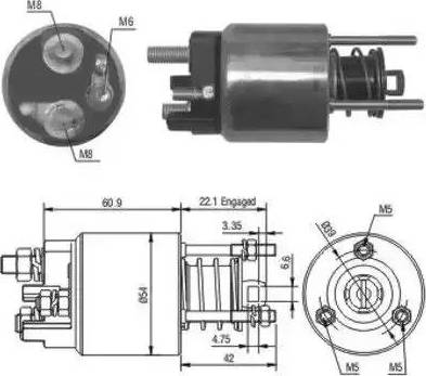 Hoffer 6646076 - Тяговое реле, соленоид, стартер autosila-amz.com