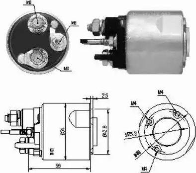 Hoffer 6646159 - Тяговое реле, соленоид, стартер autosila-amz.com