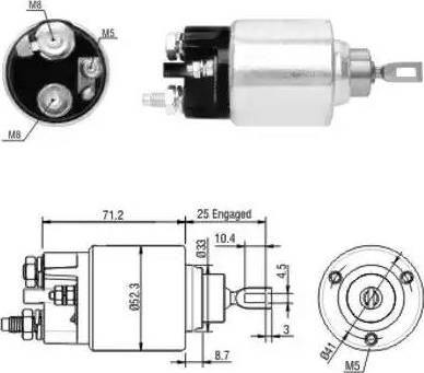 Hoffer 6646154 - Тяговое реле, соленоид, стартер autosila-amz.com