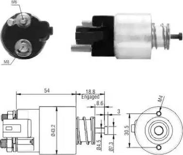 Hoffer 6646155 - Тяговое реле, соленоид, стартер autosila-amz.com