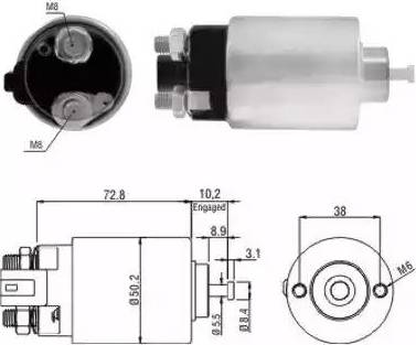 Hoffer 6646156 - Тяговое реле, соленоид, стартер autosila-amz.com